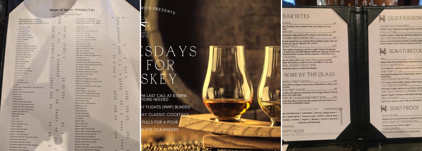 House of Spirits Menu