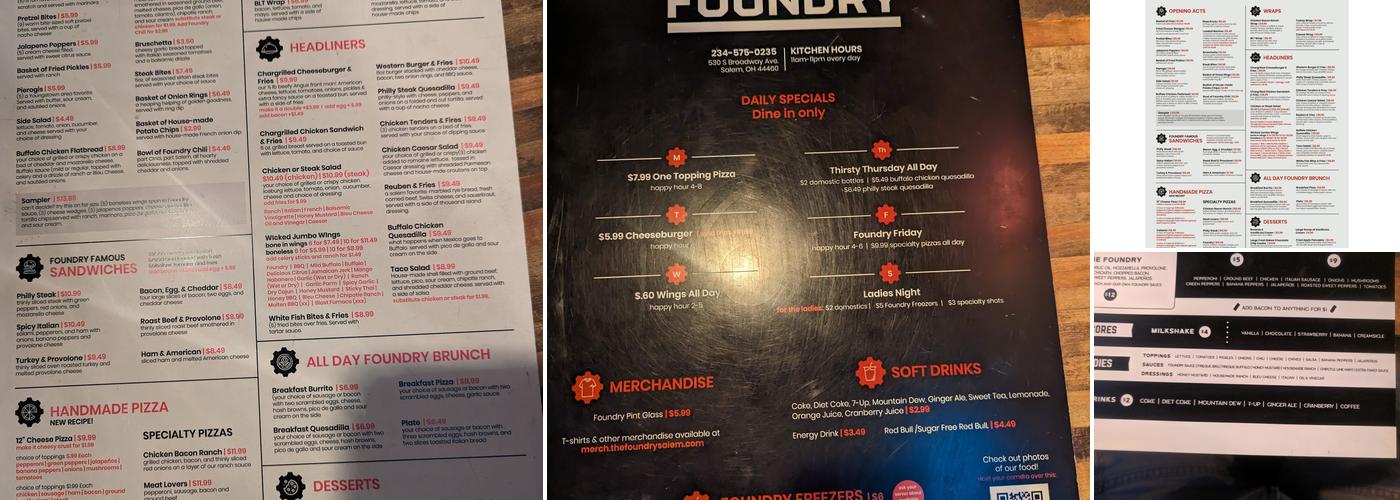 The Foundry Menu