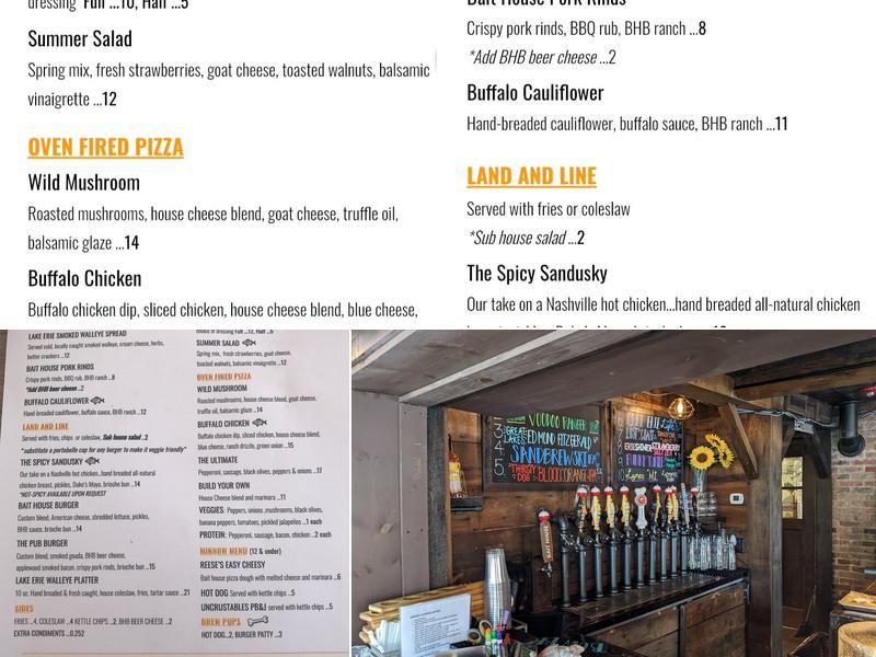 Bait House Brewery Menu