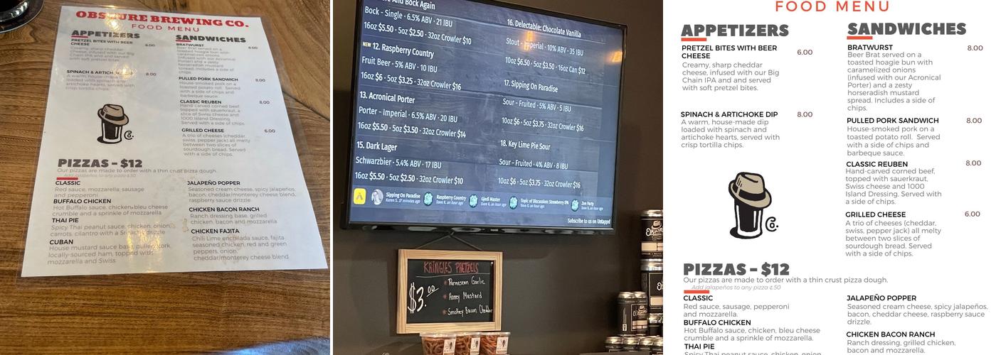 WoodGrain Brewing Company - East Menu