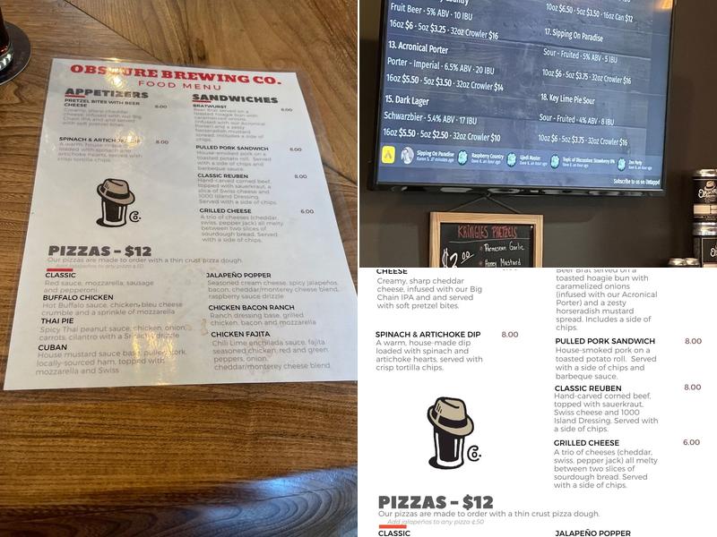 WoodGrain Brewing Company - East Menu