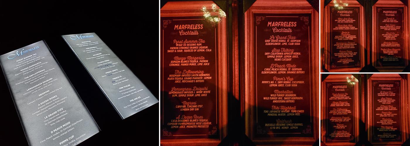 Marfreless Menu