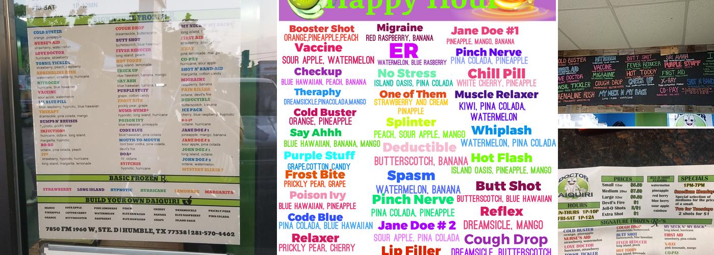 Dr Daiquiri Menu