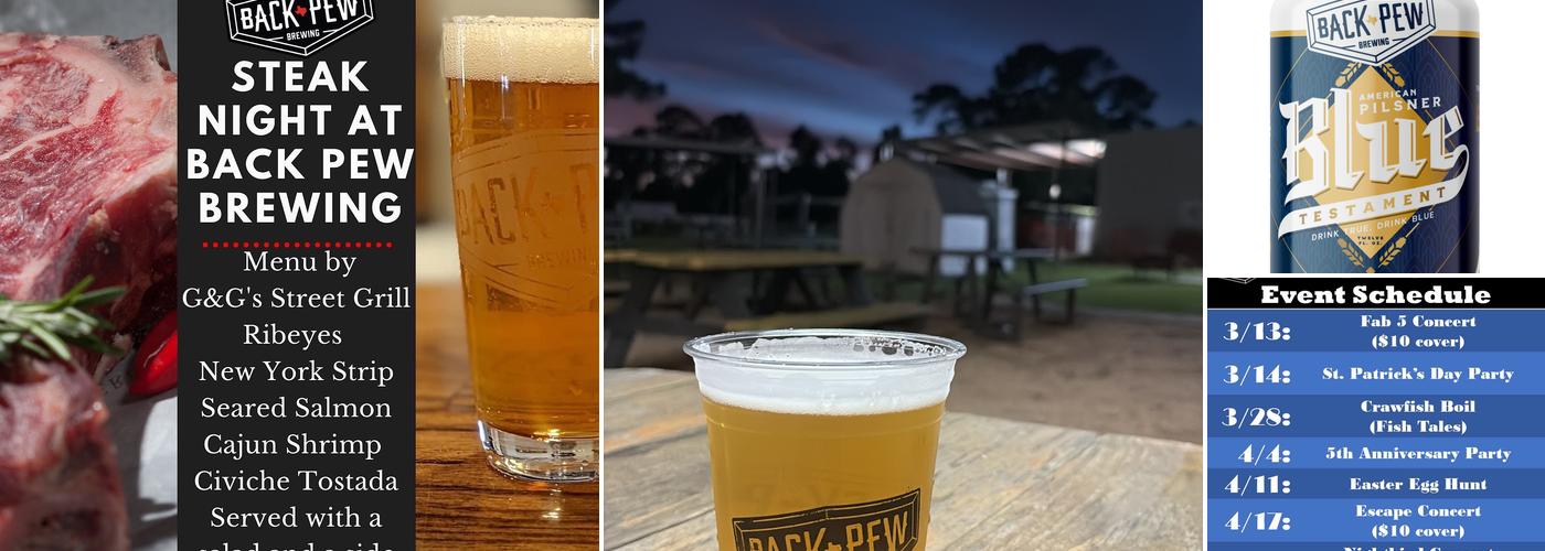 Back Pew Brewing Company Menu