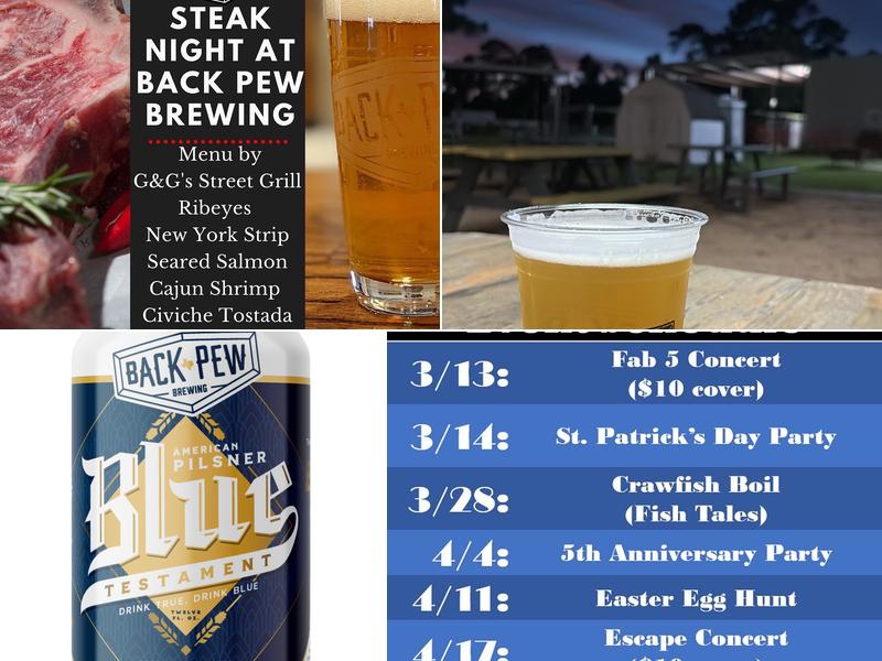 Back Pew Brewing Company Menu