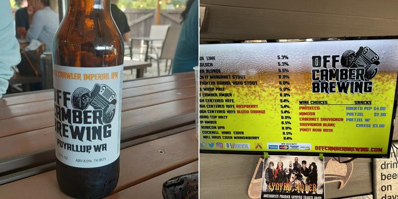 Off Camber Brewing Menu