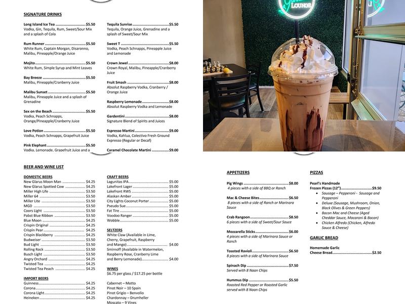 The Garden Lounge Menu