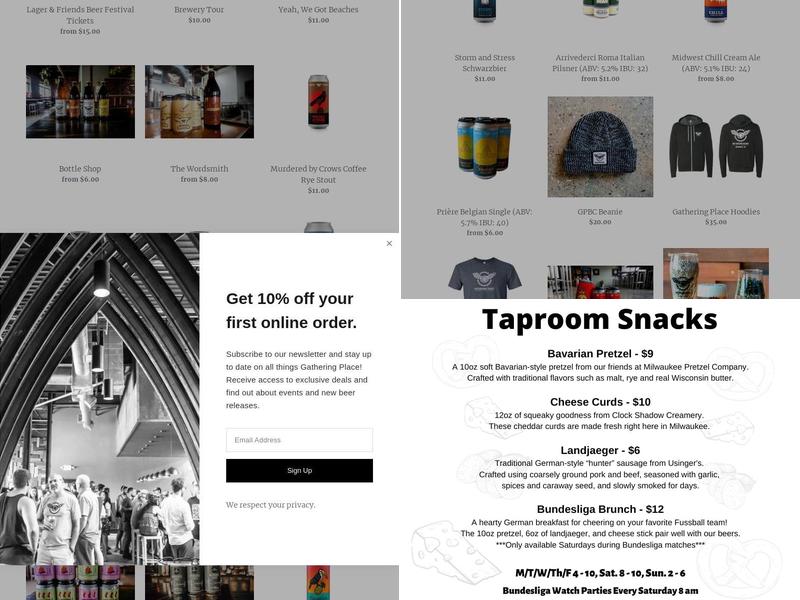 Gathering Place Brewing Company Menu