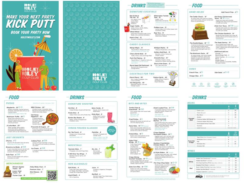 Holey Moley Golf Club Denver Menu