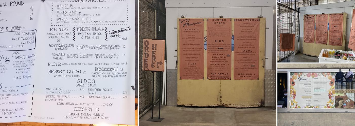 Hometown Barbecue Menu