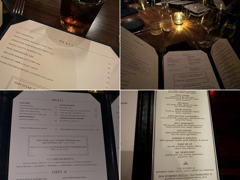 Papi Steak Miami Menu
