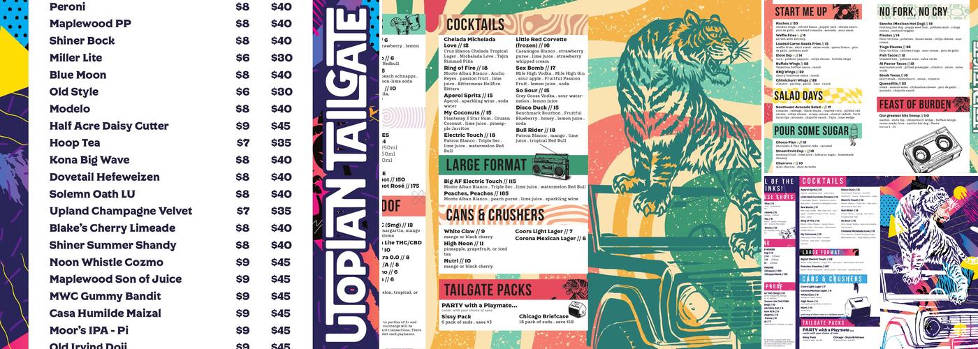 Utopian Tailgate Menu