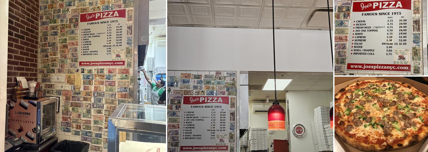 Joe's Pizza NYC Menu