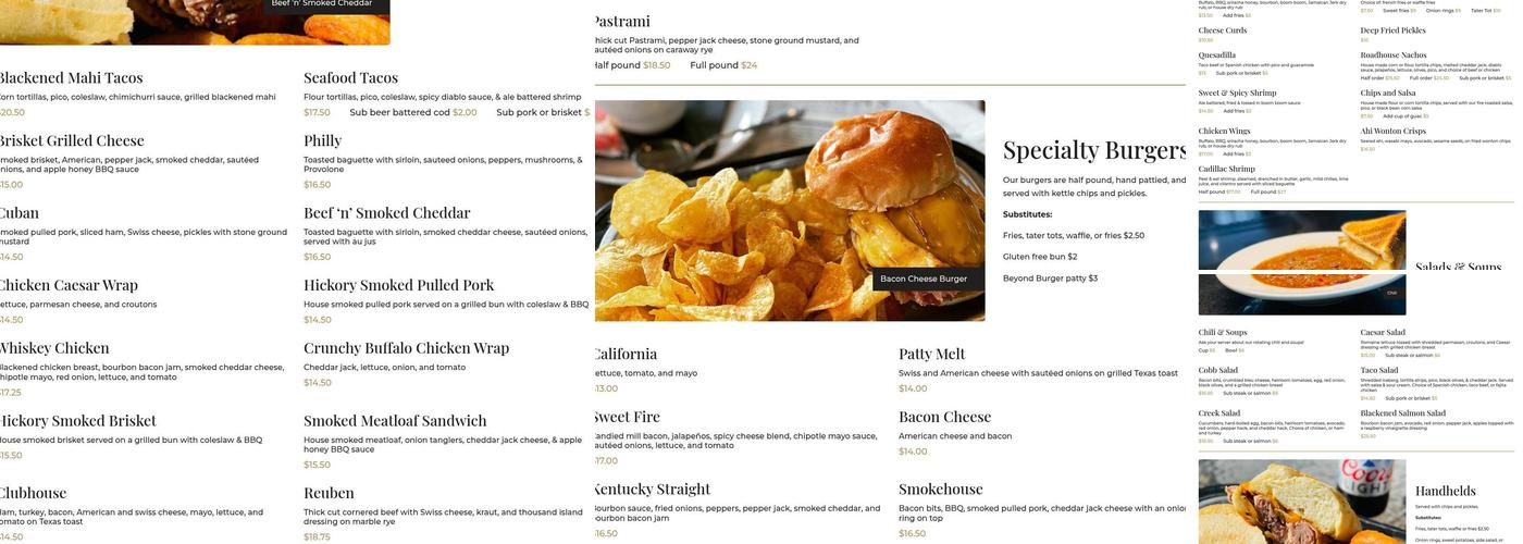 Warren's Restaurant & Bar Menu