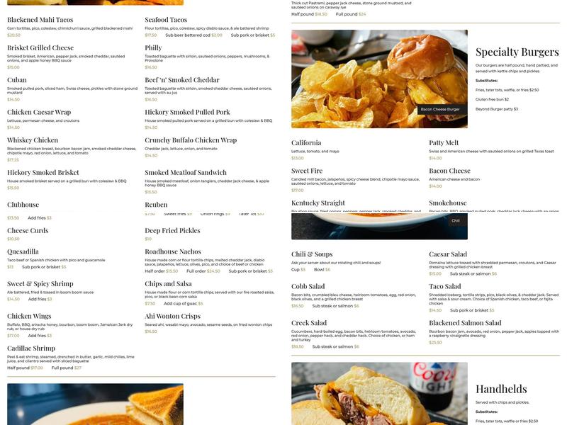 Warren's Restaurant & Bar Menu