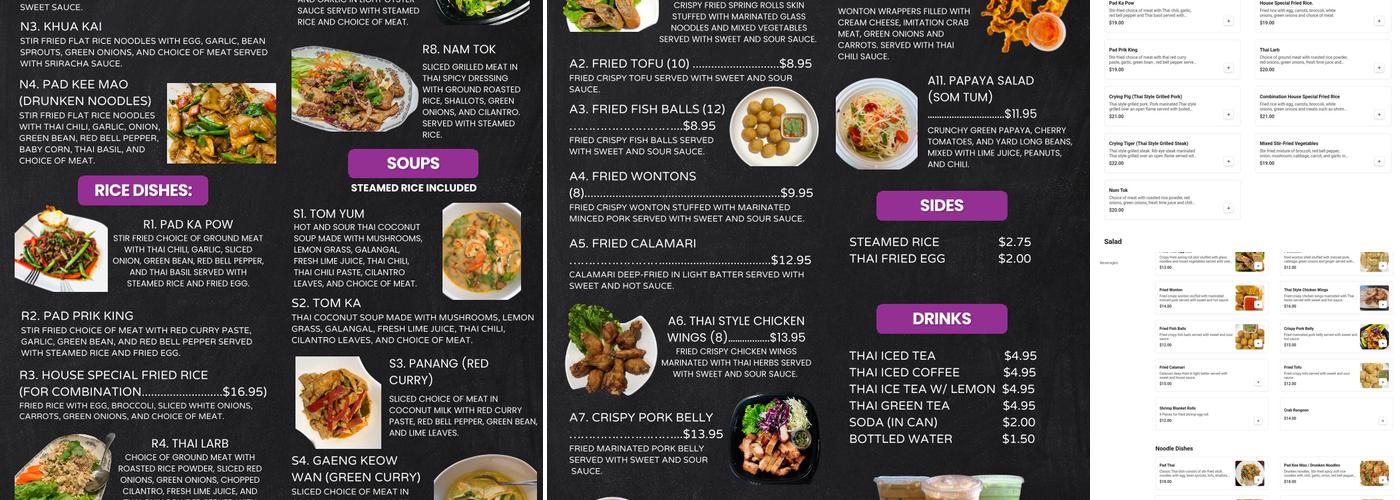 ThaiYada Restaurant Menu