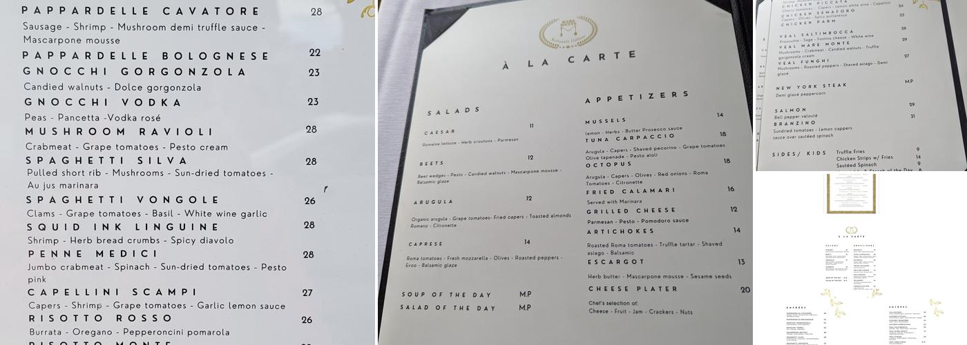 Mare Monte Menu
