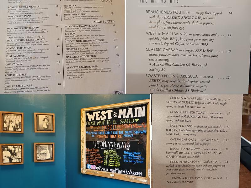 West & Main Menu