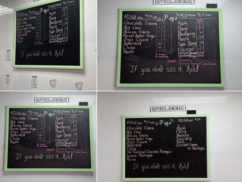 MeLisa The Pie Lady Menu