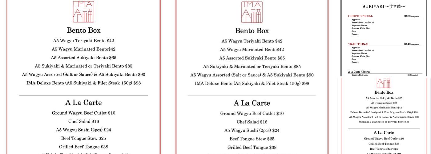 IMA Menu