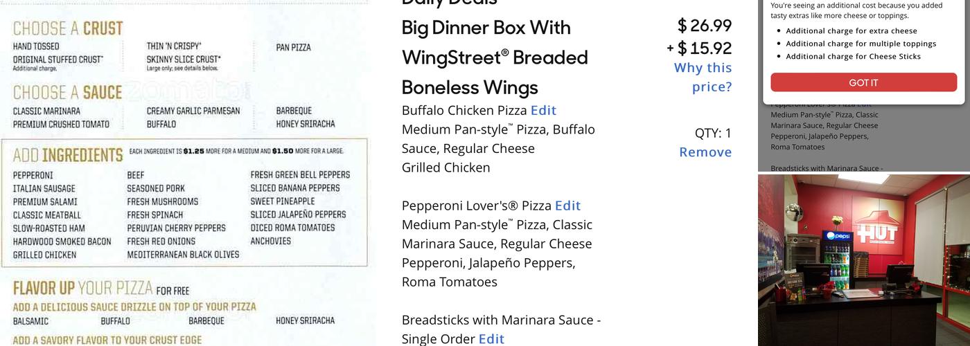 Pizza Hut Menu