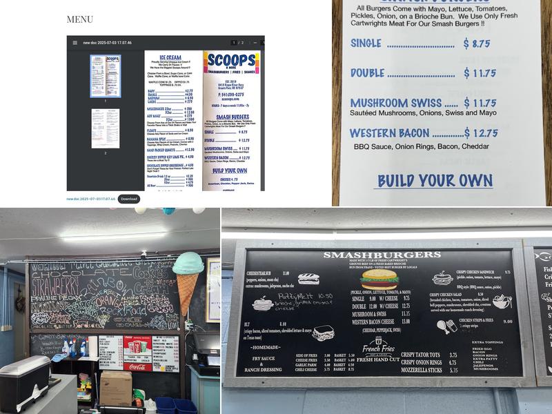 Scoops & More Menu