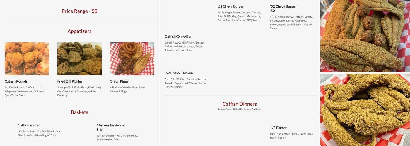 Belzoni's Catfish Cafe Menu