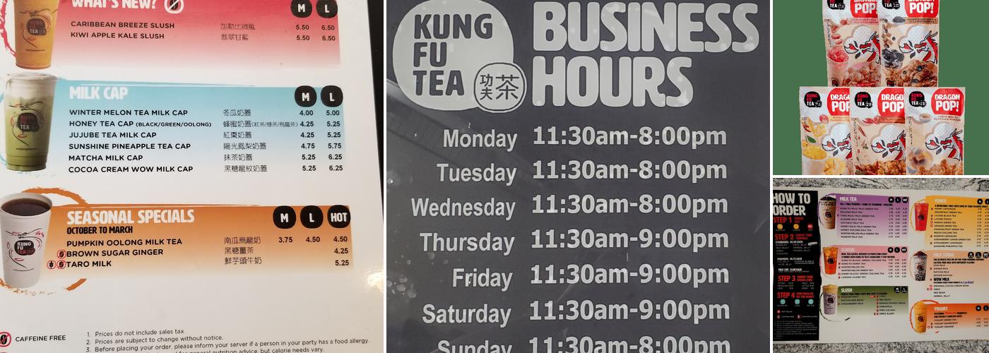 kung fu tea Menu