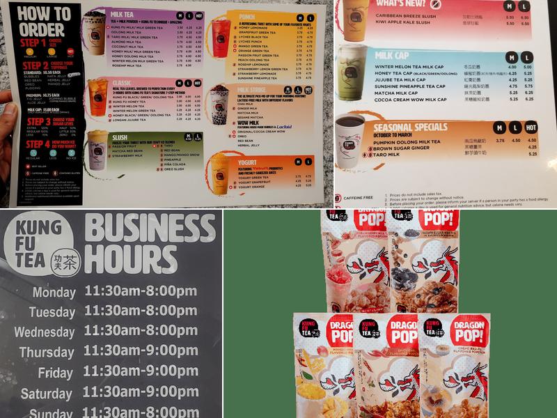 kung fu tea Menu