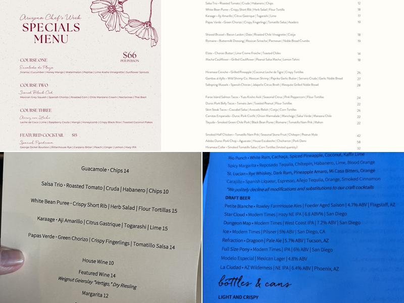 Vecina Menu