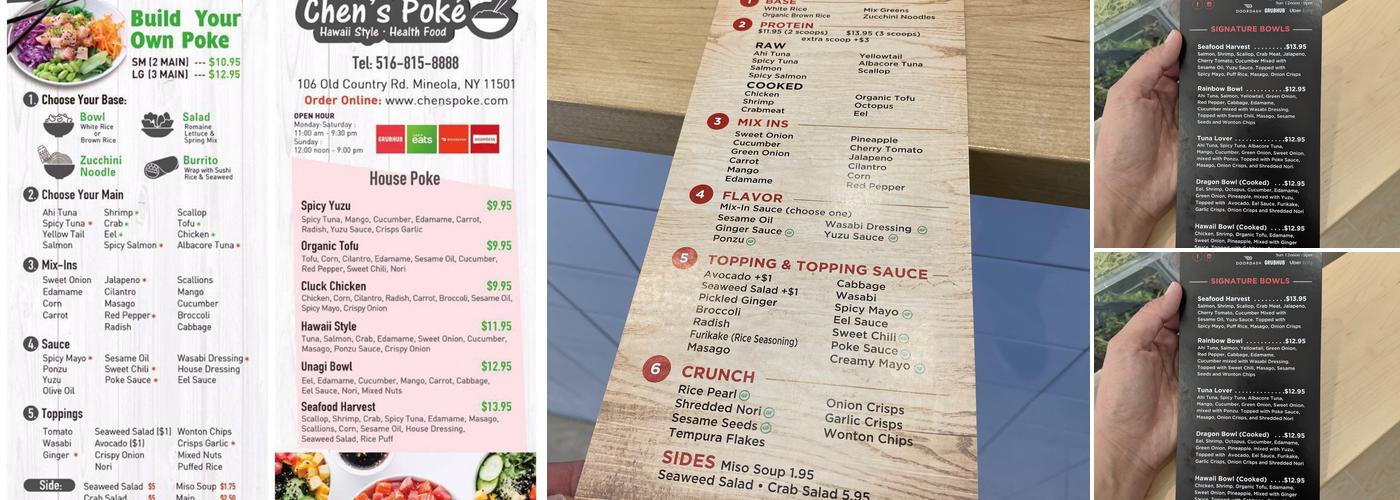 Chen's poke Menu