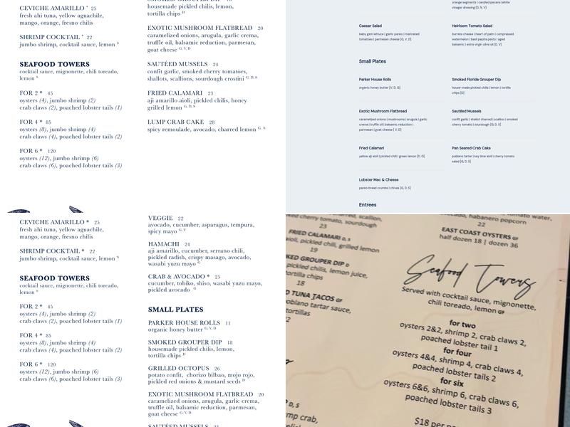 Anchor and Brine Menu