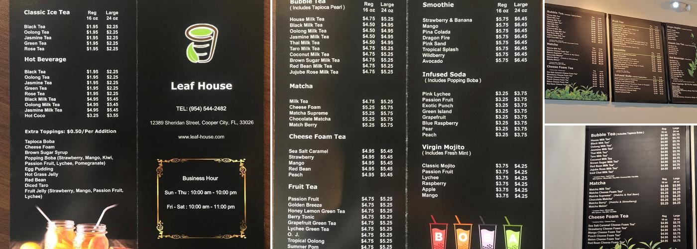 Leaf House Menu