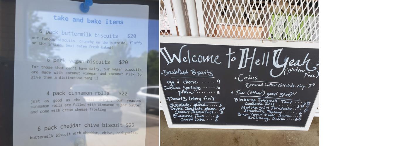 hell yeah gluten free Menu