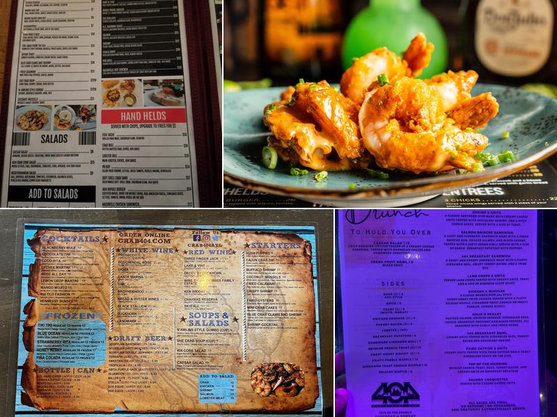 404 Restaurant and Bar Menu