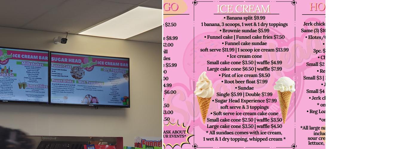 SUGAR HEAD Menu