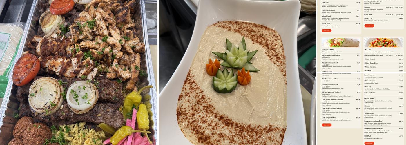 Krazy Shawarma Menu