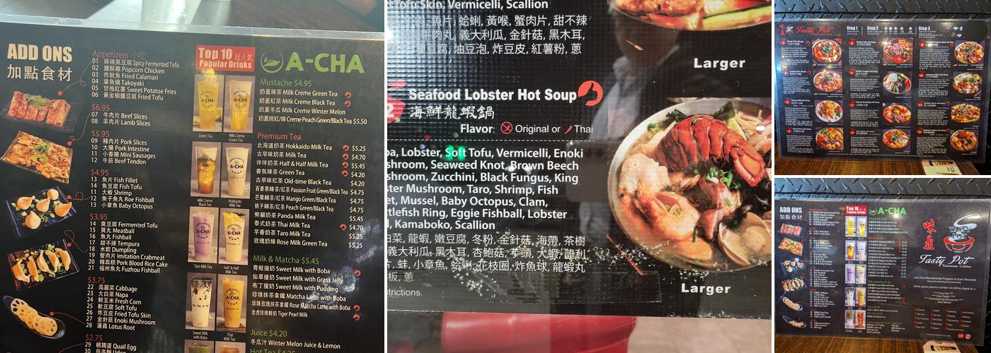 Tasty Pot Menu