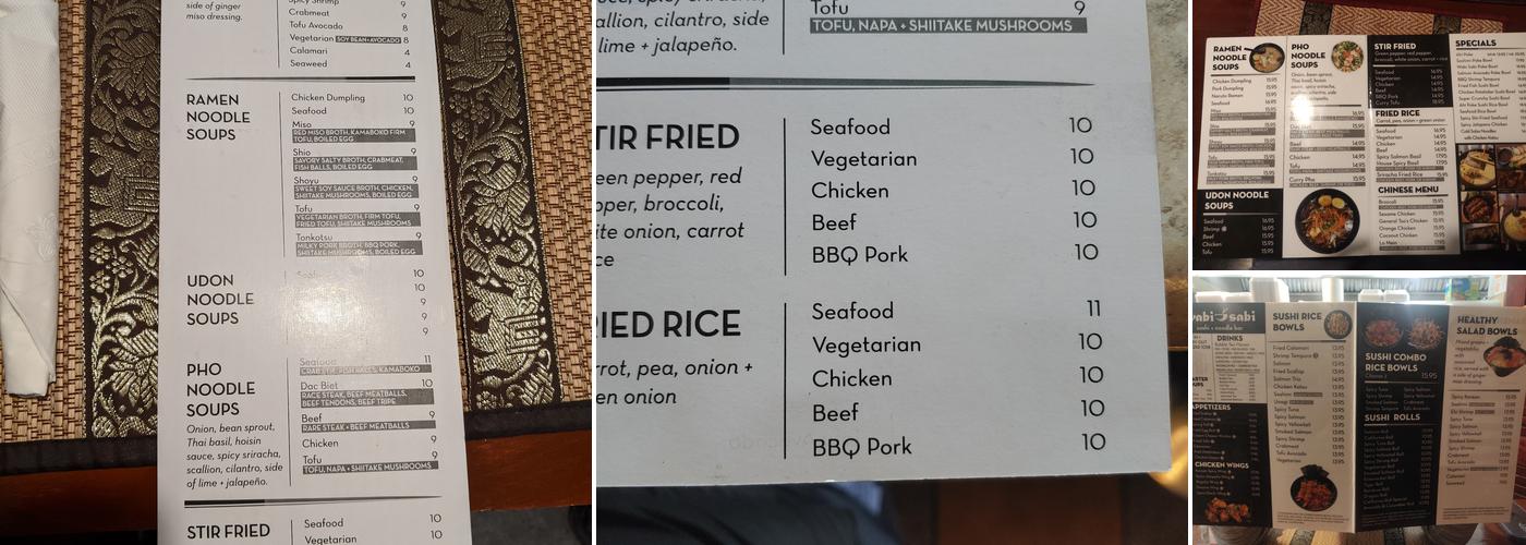 Wabi Sabi Menu