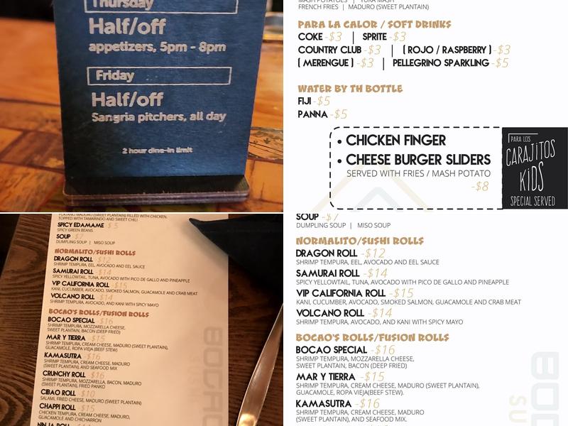 Bocao Sushi Menu