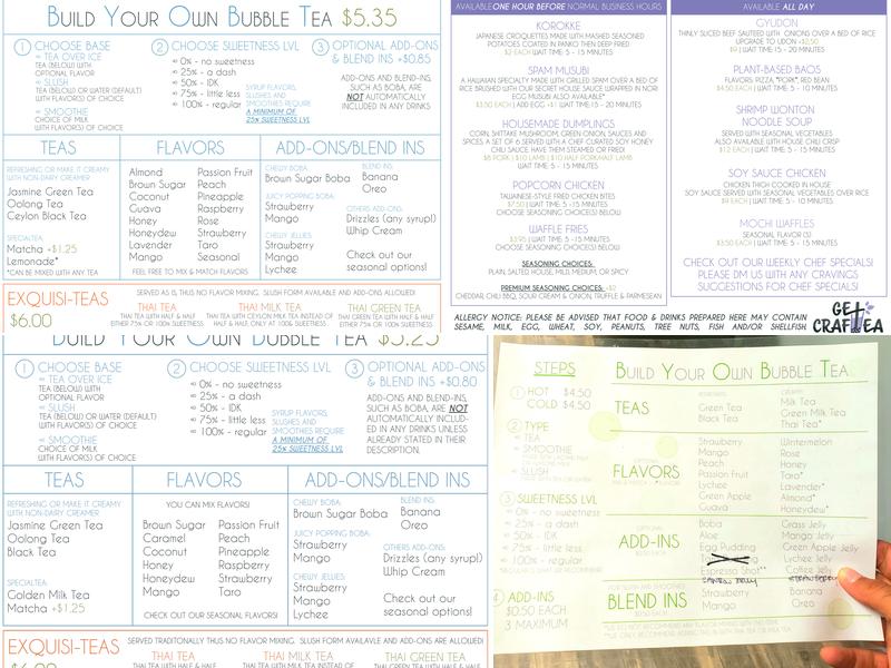 Get Craftea Menu