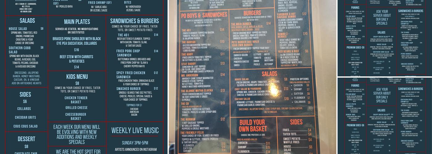 401 Main Menu
