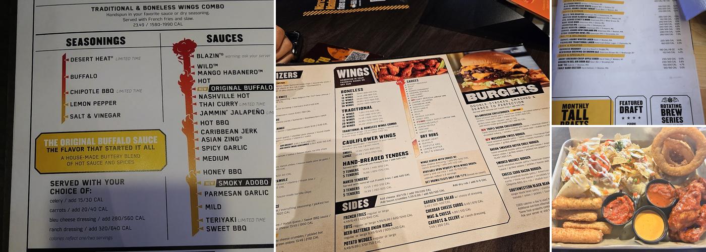 Buffalo Wild Wings Menu