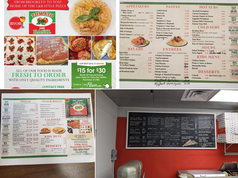Tomato & Basil NJ Menu