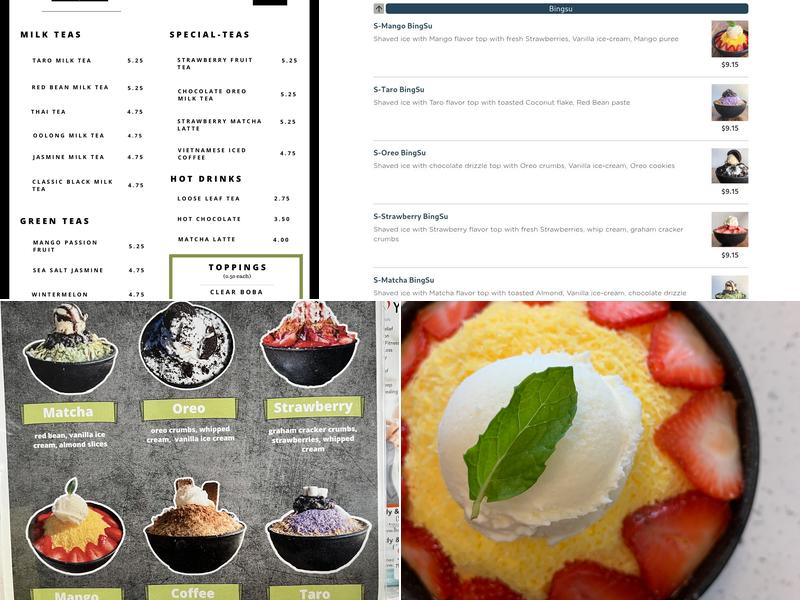 TeaSu Drinks & Desserts Menu