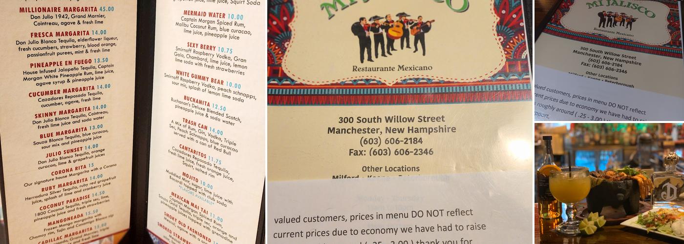 Mi jalisco mexican grill and cantina Menu