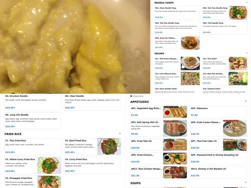 The Blue Rat Thai Kitchen Menu