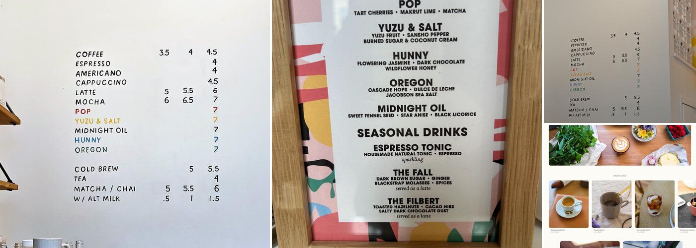 Never Coffee Menu