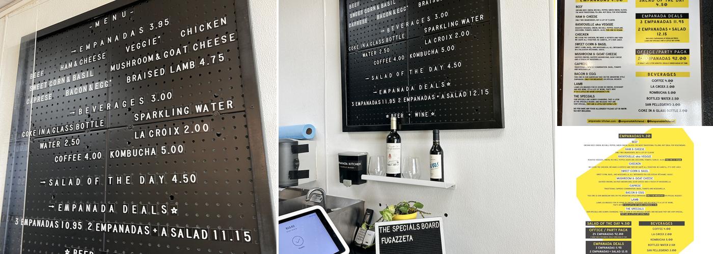 Empanada Kitchen Menu