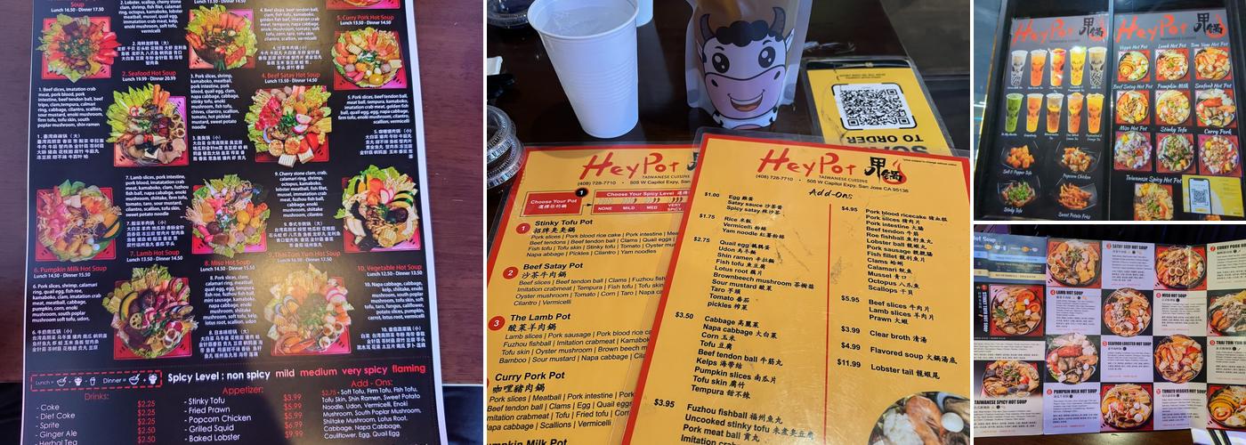 Hey Pot Menu